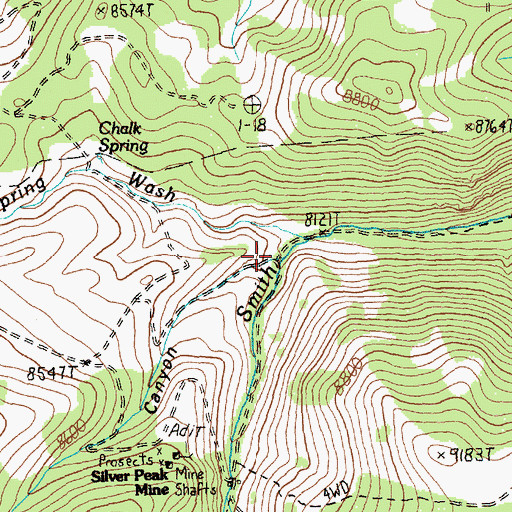 Topographic Map of Water Canyon, NV