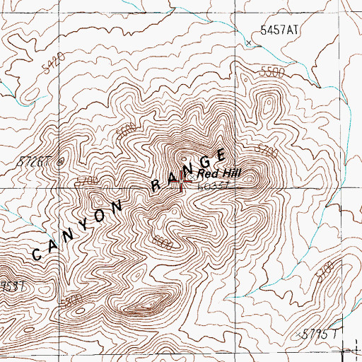 Topographic Map of Red Hill, NV