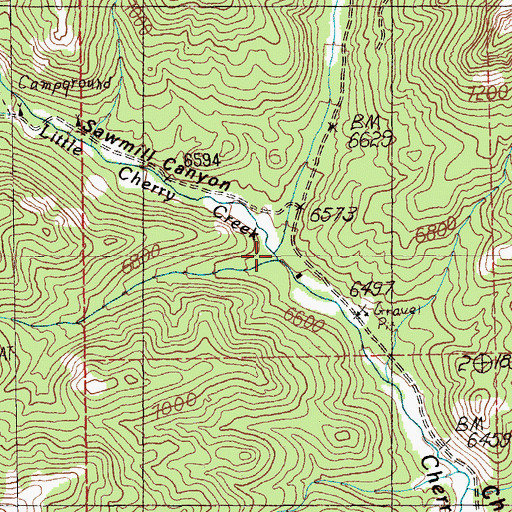 Topographic Map of Little Cherry Creek, NV