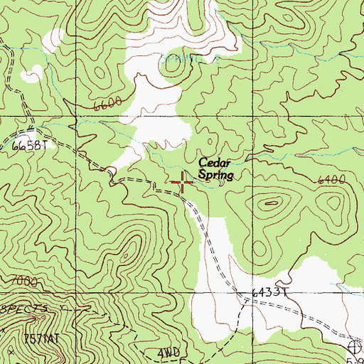 Topographic Map of Cedar Spring, NV