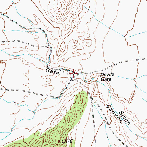 Topographic Map of Devils Gate, NV