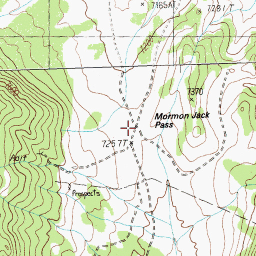 Topographic Map of Mormon Jack Pass, NV