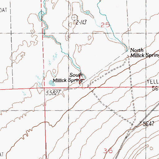 Topographic Map of South Millick Spring, NV
