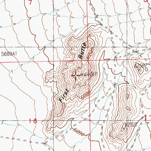 Topographic Map of First Butte, NV