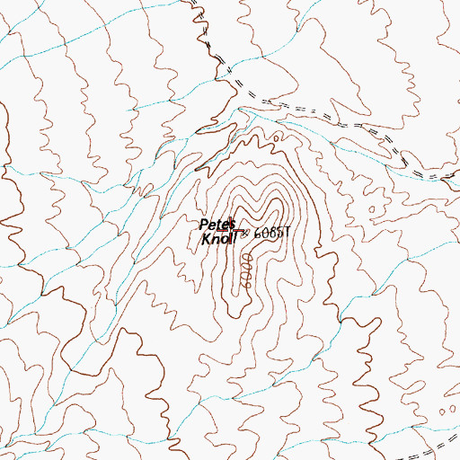 Topographic Map of Petes Knoll, NV