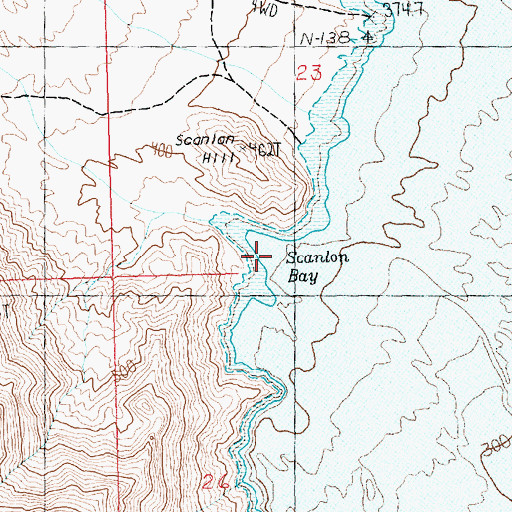 Topographic Map of Scanlon Bay, NV