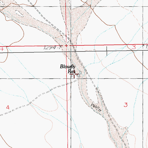 Topographic Map of Blowfly Reservoir, NV