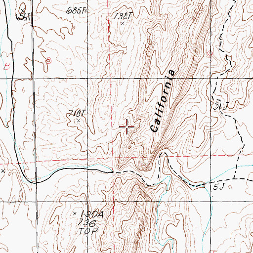 Topographic Map of California Ridge, NV
