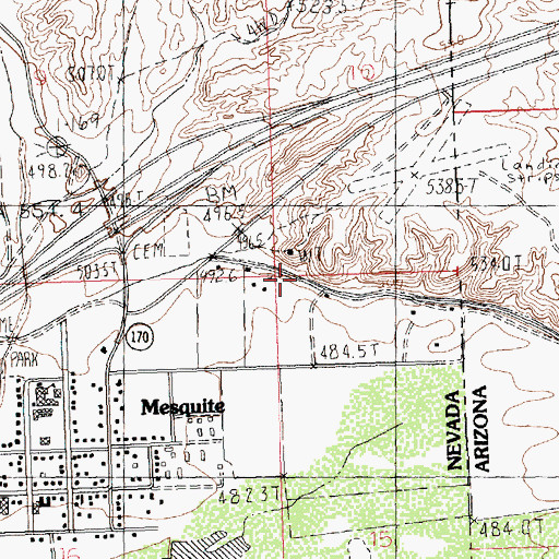 Topographic Map of Mesquite Ditch, NV