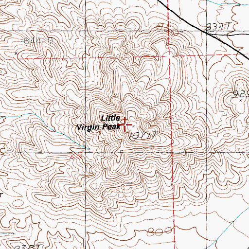 Topographic Map of Little Virgin Peak, NV
