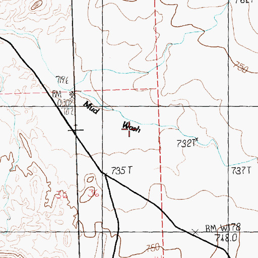 Topographic Map of Mud Wells, NV