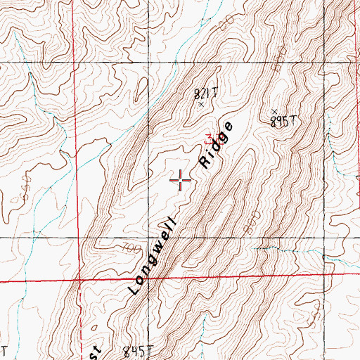 Topographic Map of East Longwell Ridge, NV