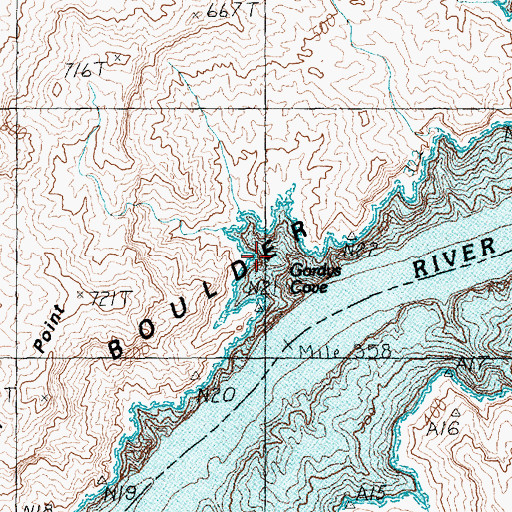 Topographic Map of Gordys Cove, NV