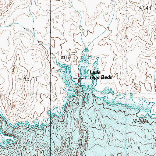 Topographic Map of Little Gyp Beds, NV