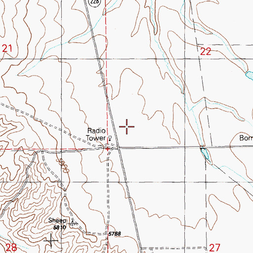 Topographic Map of Lee Jiggs Campground, NV