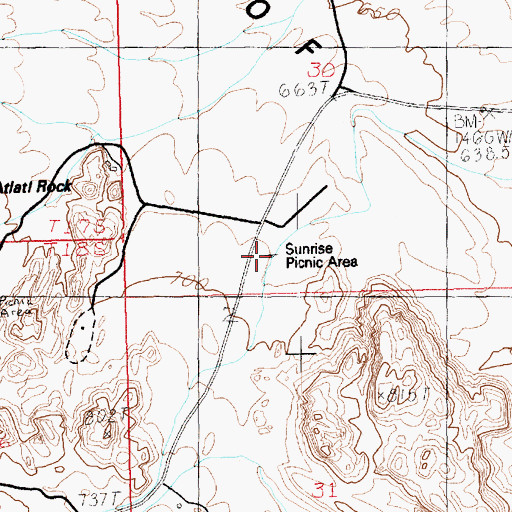 Topographic Map of Sunrise Picnic Area, NV