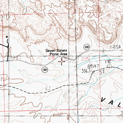 Topographic Map of Seven Sisters Picnic Area, NV