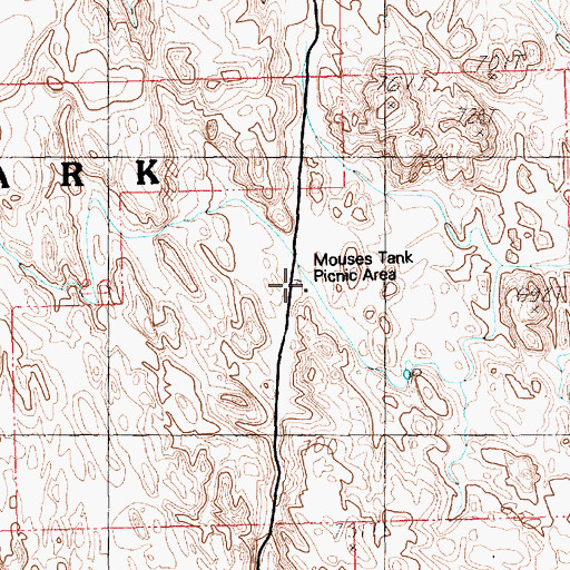 Topographic Map of Mouses Tank Picnic Area, NV