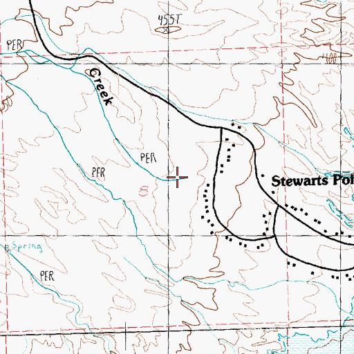 Topographic Map of Slim Creek, NV