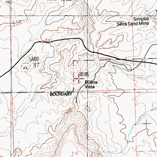 Topographic Map of Buena Vista (historical), NV