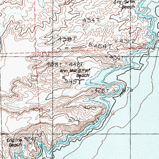 Topographic Map of Ann Marguret Beach, NV