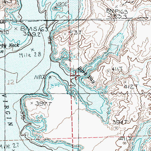 Topographic Map of Bark Bay, NV