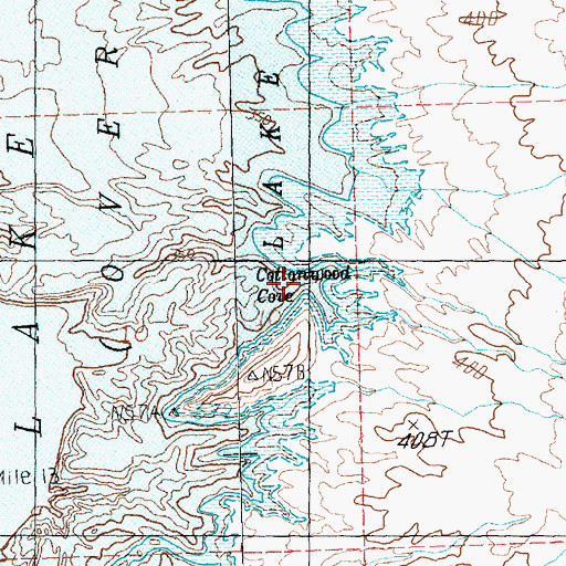 Topographic Map of Cottonwood Cove, NV