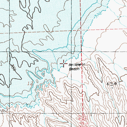 Topographic Map of Belsmeir Beach, NV