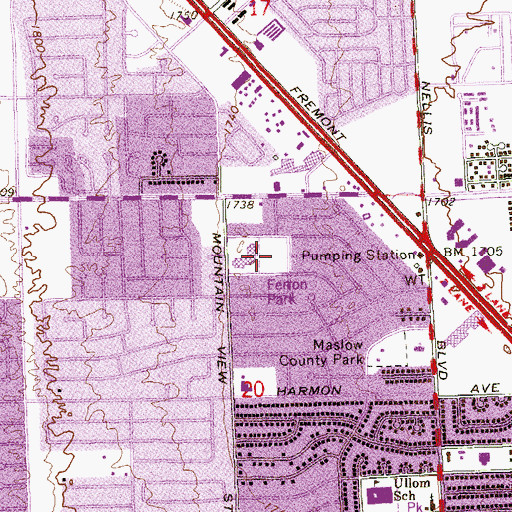 Topographic Map of Ferron Park, NV