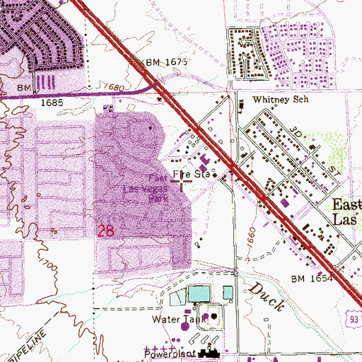 Topographic Map of East Las Vegas Park, NV