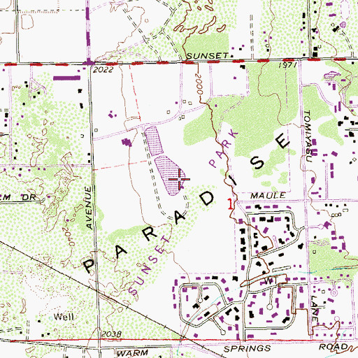 Topographic Map of Sunset Park, NV