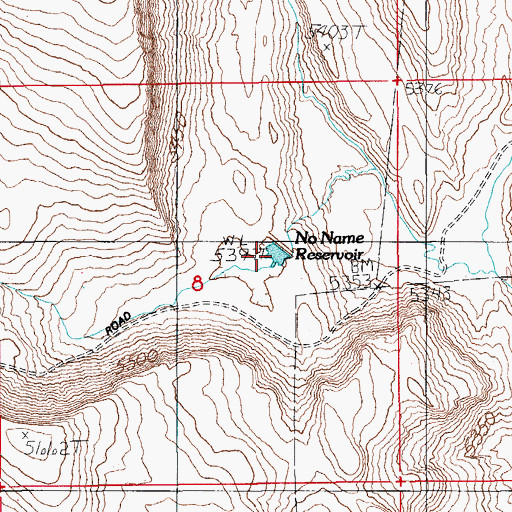 Topographic Map of No Name Reservoir, NV