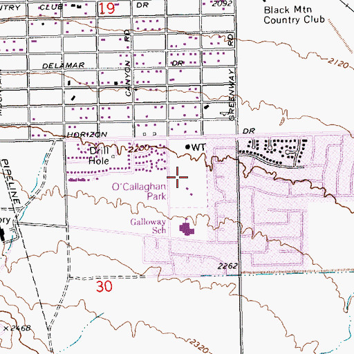 Topographic Map of O'Callaghan Park, NV