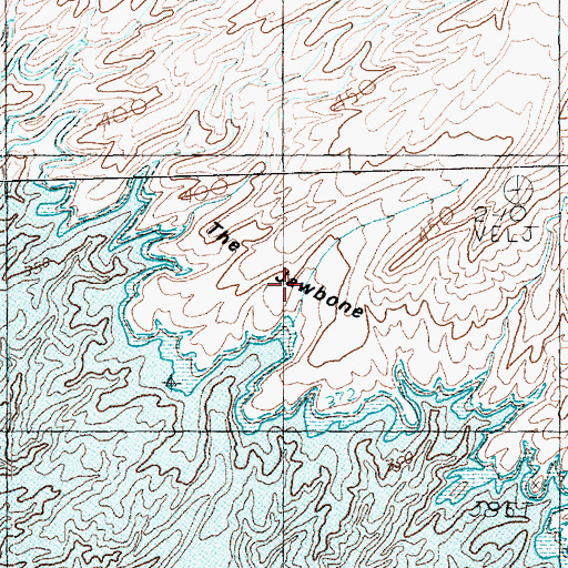 Topographic Map of The Jawbone, NV