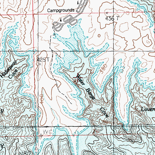 Topographic Map of Water Barge Cove, NV