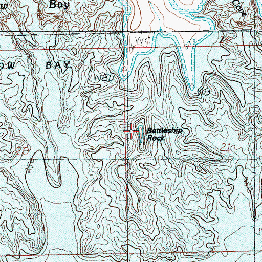 Topographic Map of Battleship Rock, NV