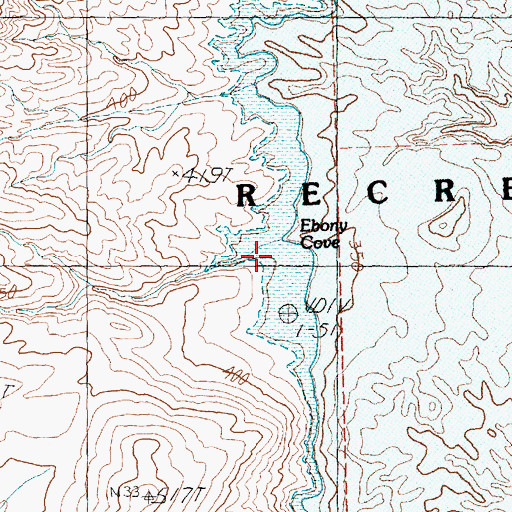 Topographic Map of Ebony cove, NV