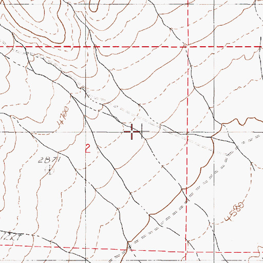 Topographic Map of Peavine Creek, NV
