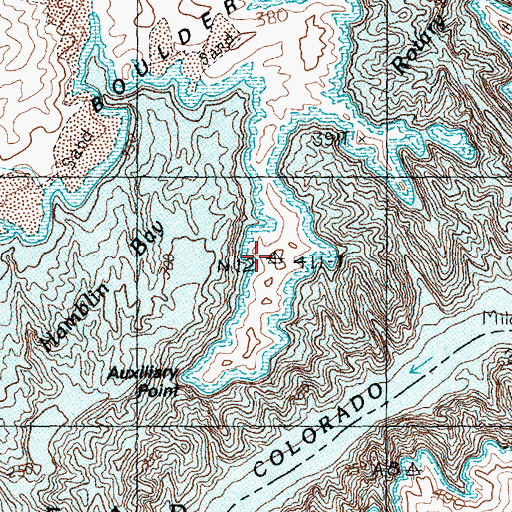 Topographic Map of Auxiliary Point, NV