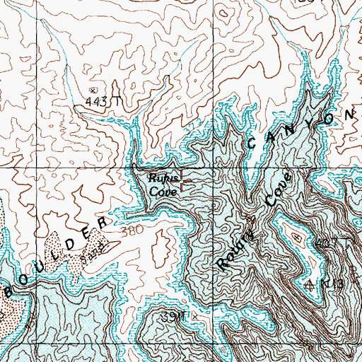 Topographic Map of Rufus Cove, NV