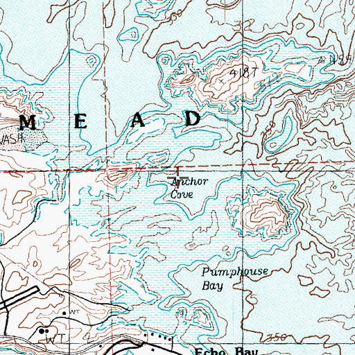Topographic Map of Anchor Cove, NV