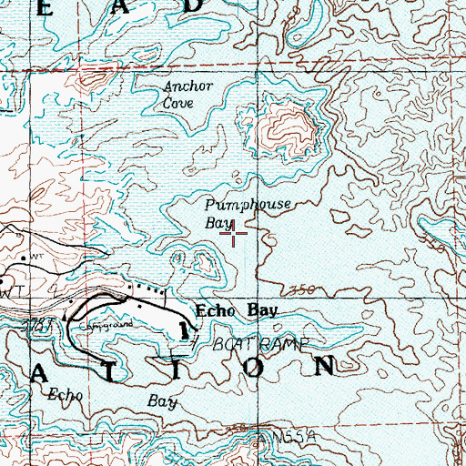 Topographic Map of Pumphouse Bay, NV