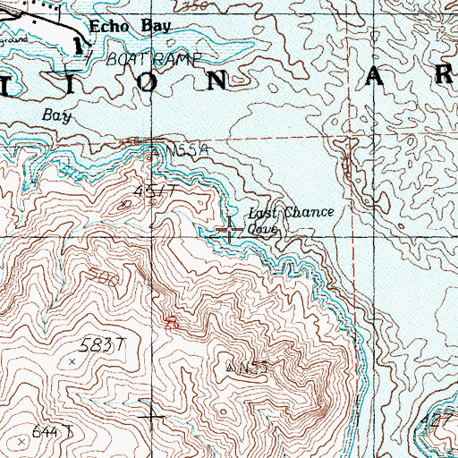 Topographic Map of Last Chance Cove, NV