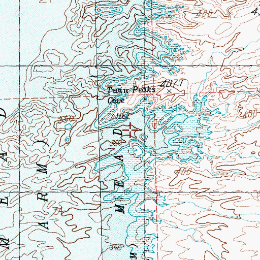 Topographic Map of Twin Peaks Cove, NV