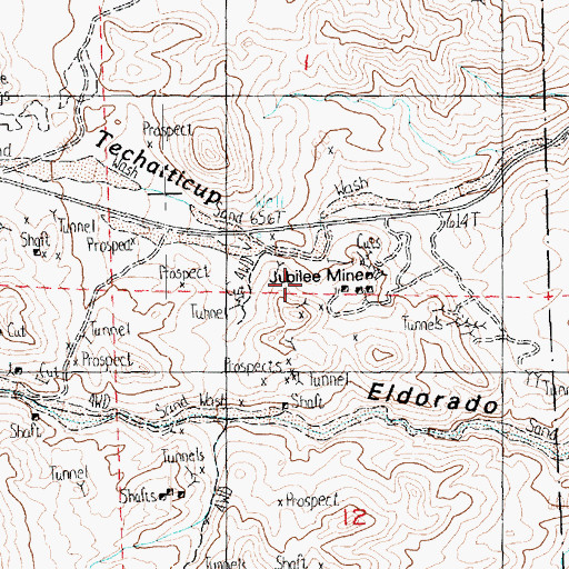 Topographic Map of Jubilee Mine, NV
