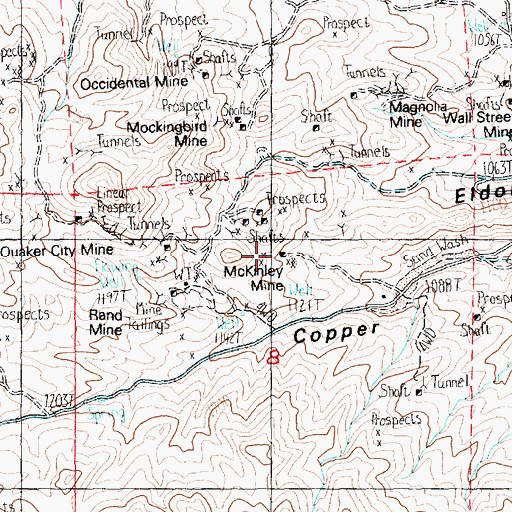 Topographic Map of McKinley Mine, NV