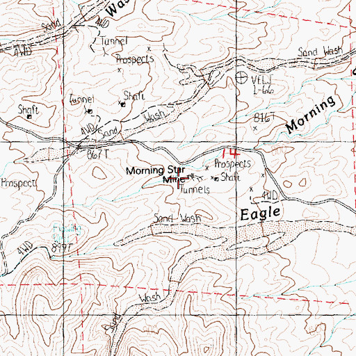 Topographic Map of Morning Star Mine, NV