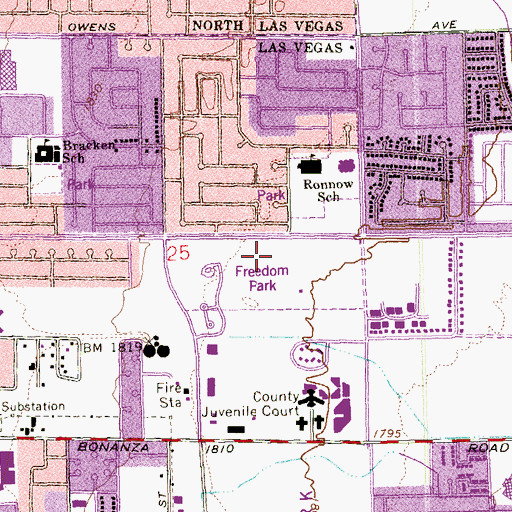Topographic Map of Freedom Park, NV