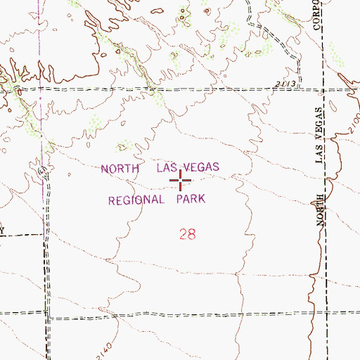 Topographic Map of North Las Vegas Regional Park, NV