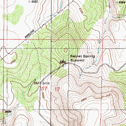 Topographic Map of Secret Spring Summit, NV